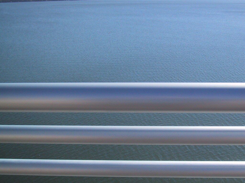 Rails over water.